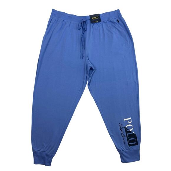 Polo Ralph Lauren Sleep Pants Mens Size 4X Blue Lounge Joggers Logo Pony NEW
